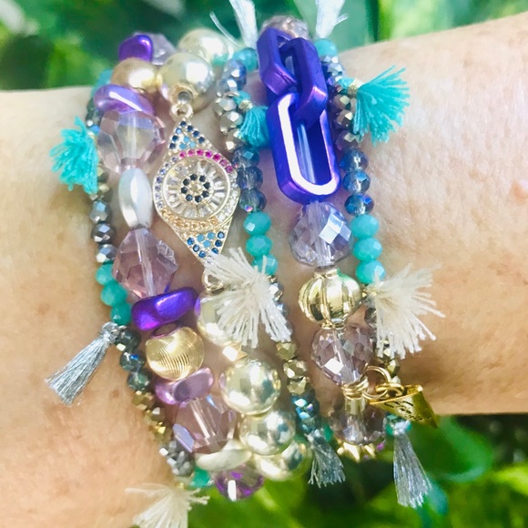 Erimish Bracelets ⭐️ Brand New Carnival LOLLIPOP STACK- NEW CONDITION - STRETCH - Picture 9 of 9